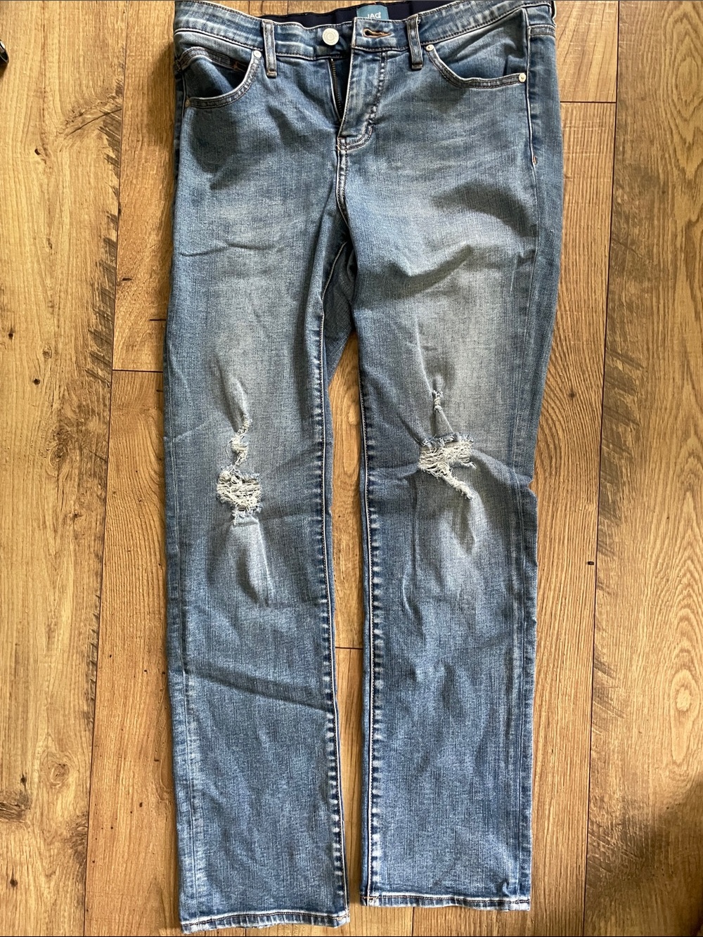 Jag Women’s Distressed Blue Jeans - Ruby Straight Leg